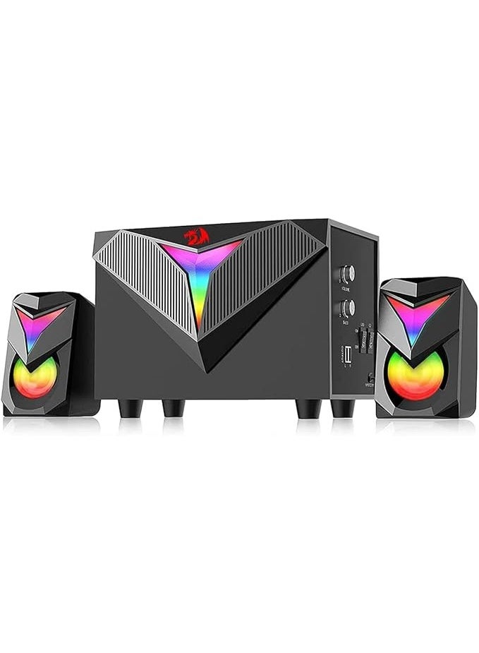 Redragon GS700 Toccata RGB 2.1 Gaming Subwoofer Speakers – Aux 3.5mm Stereo Surround – Heavy Bass so - Image 2